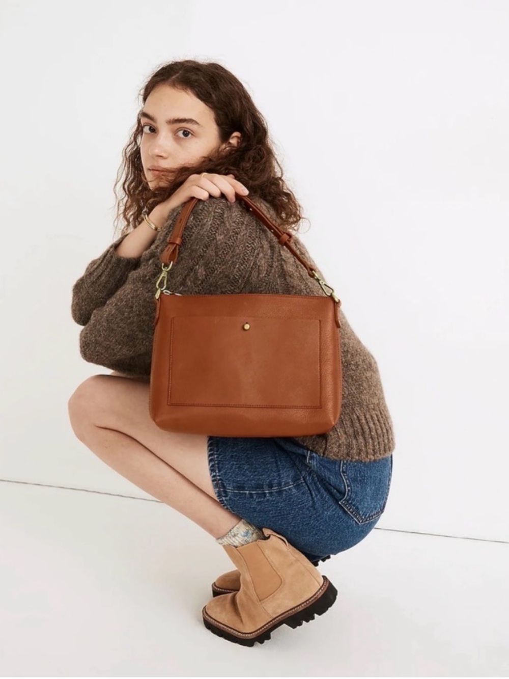 Madewell The Trabsport Shoulder and Crossbody Leather Bag